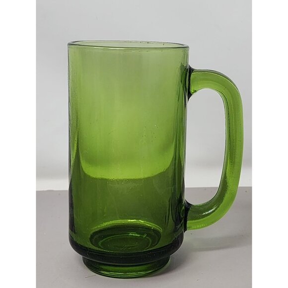 Vintage Emerald Green Glass‎ Beer Mug & Jagermeister 2 Shot Glasses Set - Picture 2 of 15